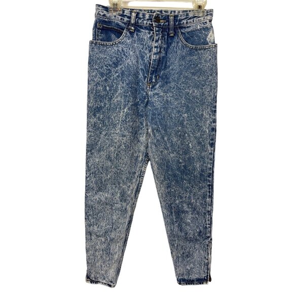 VTG 80's Georges Marciano GUESS Women's Acid Wash Crop Denim Jeans  SZ 28 X 28 - Picture 1 of 9